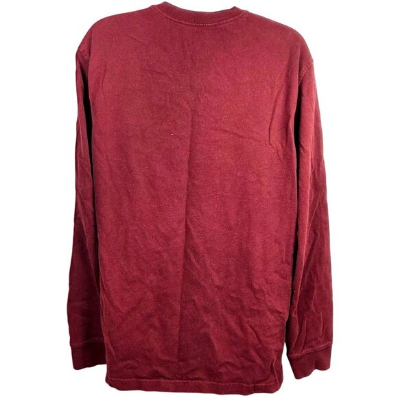 St. Johns Bay M Legacy Henley Long Sleeve Shirt 100% Cotton Rustic Red - Picture 2 of 5